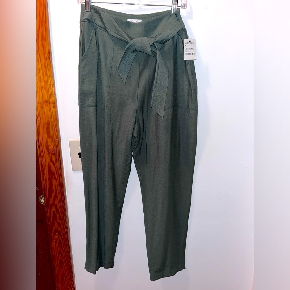 Leith - High Waisted Cropped Pant - Thyme Green
